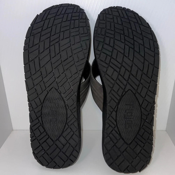 Flojos Mens size 8 US memory foam thong, Sandal Black Grey - Picture 5 of 7